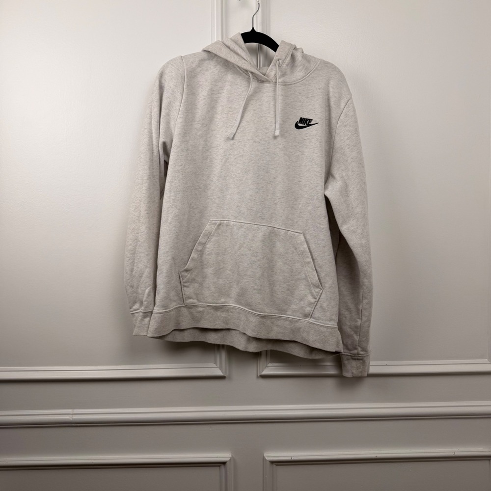 Nike Sportswear Club Fleece Hoodie Light Grey Heather DQ5793-051 Mens Large
